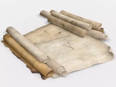 Old Parchment Low-poly 3D model