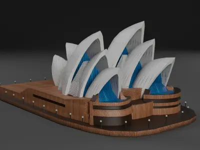 Australia Sydney Opera House Low-poly 3D model