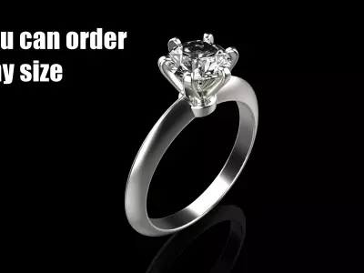engagement ring tiffany style size 16 model 658 3D print model