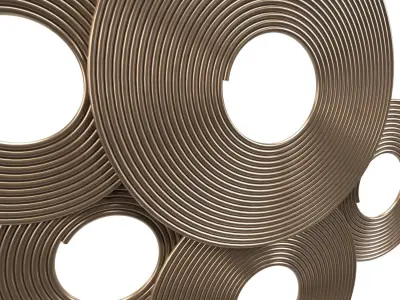 Uttermost Ahmet 34 34W Layered Rings Gold Metal Wall Art PBR 3D model