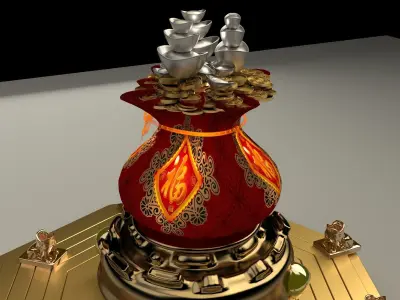 Chinese money bag 3D model