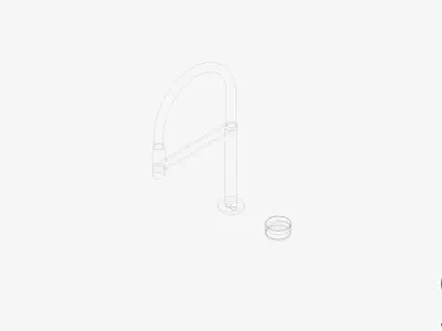 Sink Mixer - Luxury - Axis - Hob - Flexible Hose Low-poly 3D model