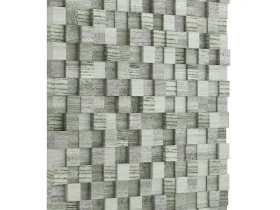 Green Wooden Blocks Wall Panel 3D model