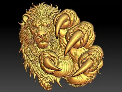 1 Lion CNC Relief Model 3D print model