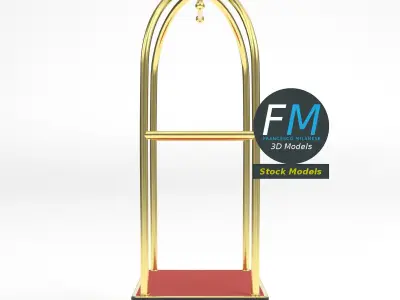 Hotel luggage cart 1 3D model