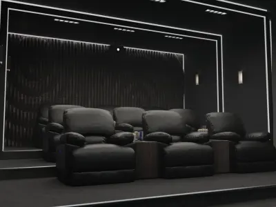Luxury home theater 3D model