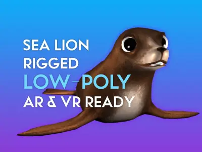 3D Cartoon Sea Lion Low-poly 3D model
