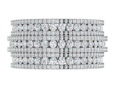 Luxury Ring With Round Diamonds 4671 3D print model