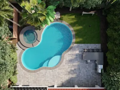 3D Exterior Scene 3D model design garden and landscape 3D model 3D model