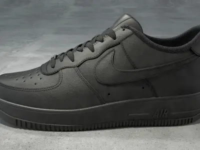 Nike Air Force 1 low black Low-poly 3D model
