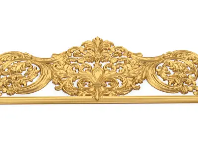 Classic Carved Bed 3D model 13 3D model