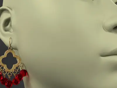 earrings mannequin wearing 3D model