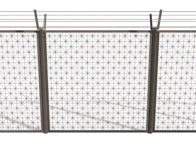 Low Poly Modular Fence 1 Low-poly 3D model