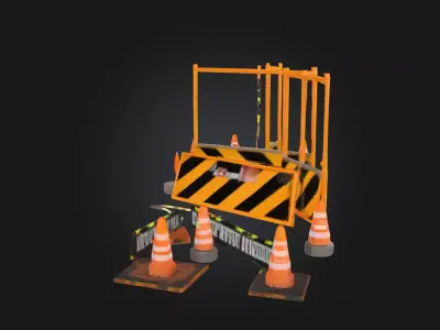 Safety Barrier Arrangement  Modular Safety Barrier 3D model