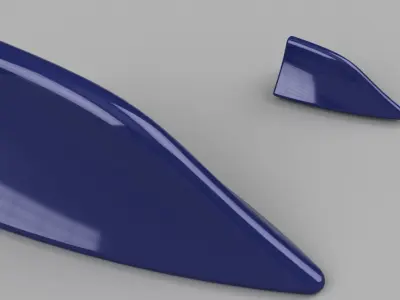 CAR SHARK FIN and DIFFUSER SET 3D print model