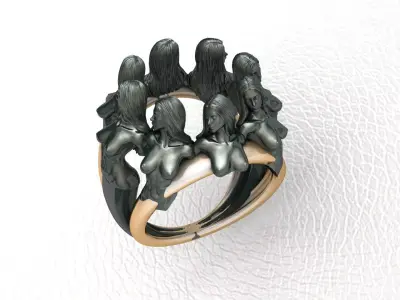 Fashion Ring Girl Jewelry 3D print model