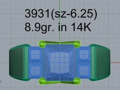 Princess Diamond Ring 3931 3D print model