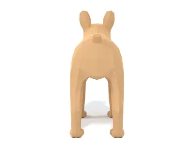 Low Poly Cartoon French Bulldog Low-poly 3D model