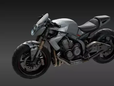 Stylized Futuristic Speeder Bike 3D Model Game-Ready Low-Poly Low-poly 3D model