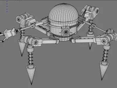 Robot golden with eyes Free 3D model