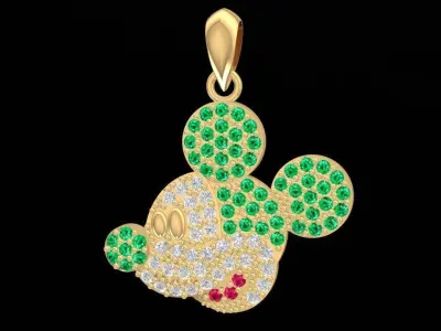 Luxury Cartoon Mouse Diamond Pendant 3D Jewelry Model 3141 3D print model