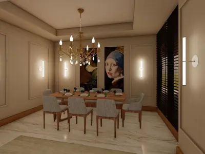 Luxury Living Room 3D Model Set for Architectural Visualization 3D model