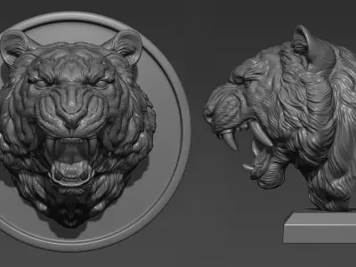 Tiger angry japanese 3D print model