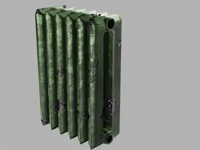 rusty cast iron heating radiator 3D model