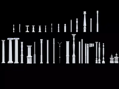 Classical Columns pillar decorate 3d model  3D model