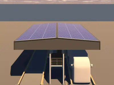 Truck weight scale station with solar cell 24i14 3D model