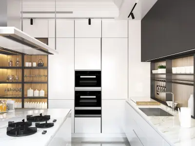 Modern island  kitchen 3D model