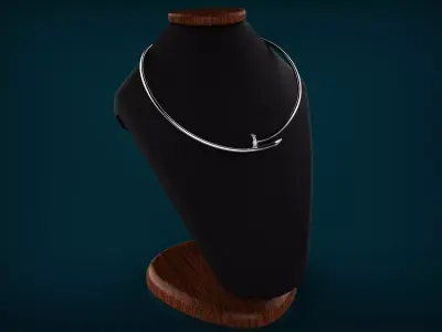 Jewelry Nail Necklace Gold 3D print model