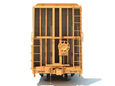 Bulkhead Flat Rail Car 3D model
