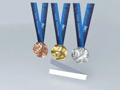 Vancouver 2010 Olympic Medals 3D model