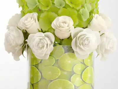 Decorative bouquet of flowers 3D model