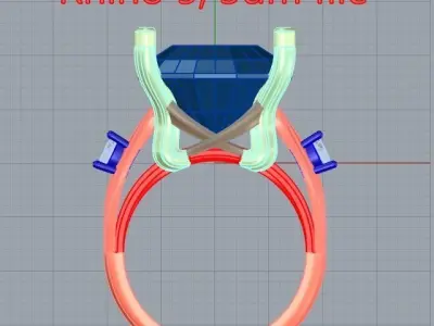 Ring with cushion 3D print model