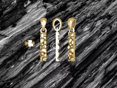 I LETTER Alphabet ROCKS PENDANT 3D print model 3D print model