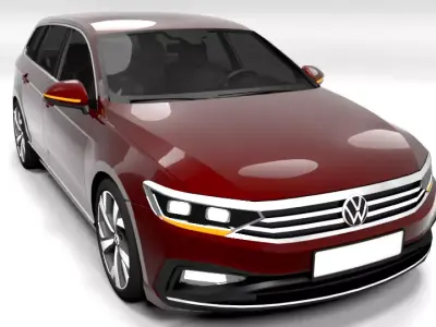 PASSAT RLINE ESTATE 2021 Low-poly 3D model