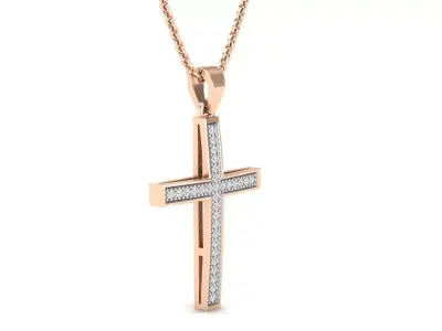 AV 717 Diamond Cross Pendant 3D print model