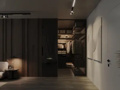 master bedroom interior scene 3D model