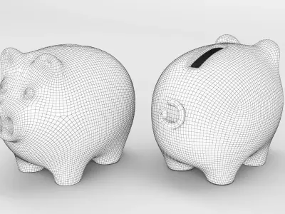 Piggy bank Low-poly 3D model