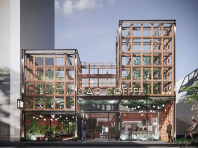 BRICK COFFEE STORE ARCHITECTURE AND INTERIOR DESIGN 3D model