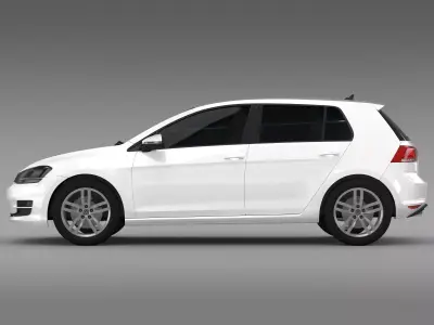 VW Golf TDI 4MOTION 5d Typ 5G 2012 3D model