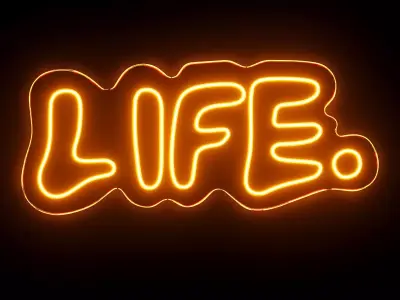 Life Neon Sign 3D model
