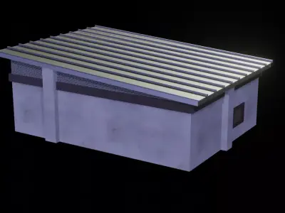 Small 1-Storey Single Floor Suburban Cabin Low-poly 3D model