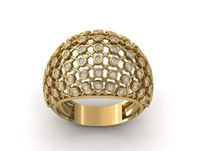 STL 3DM Print Ready Women Diamond Ring Lightweight Printable  3D print model 141
