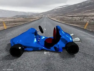 Go Kart Racing Car Blue Electric 3D MODEL  Low-poly 3D model