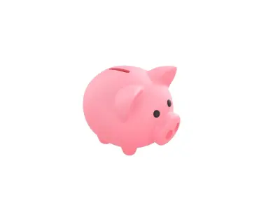 Cartoon Piggy Bank 3D model
