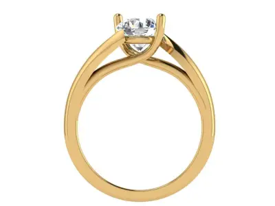 Criss cross two prong solitaire 3D print model