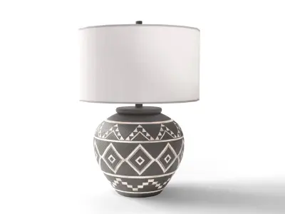 Collection of 3 Low Poly Decorative Table Lamp Low-poly 3D model
